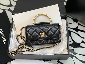 Chanel Woc 23B black shiny leather bag 