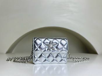 Chanel mini star silver matelasse leather chain shoulder bag 