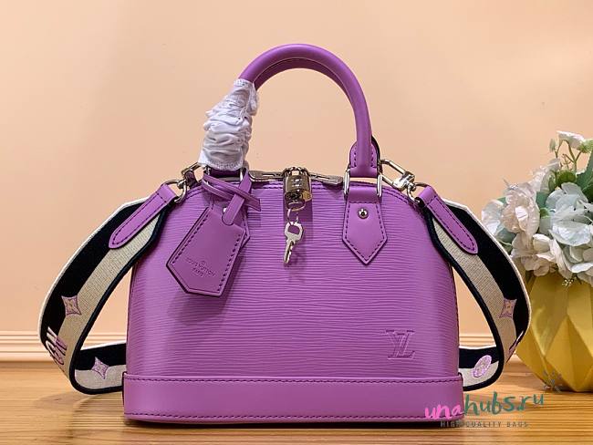 Louis Vuitton Alma BB Purple Epi Leather Bag - 1