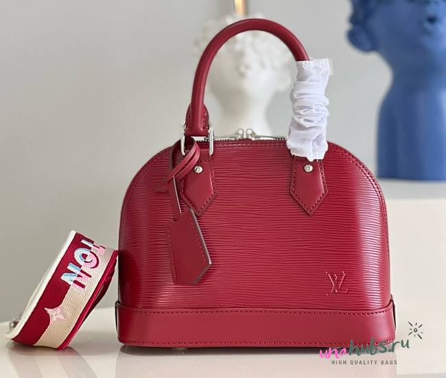 Louis Vuitton Alma BB Dark Red Epi Leather Bag - 1