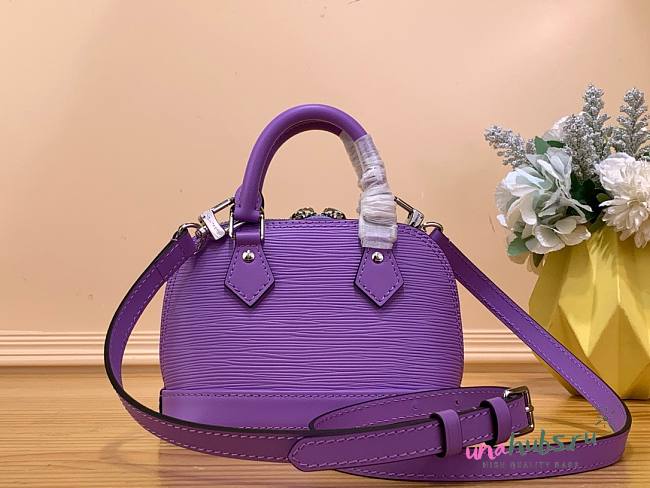 Louis Vuitton Alma Nano Purple Epi Leather Bag - 1