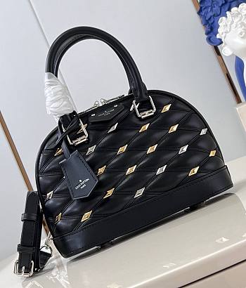 Louis Vuitton Alma BB studs black lambskin bag M83019 