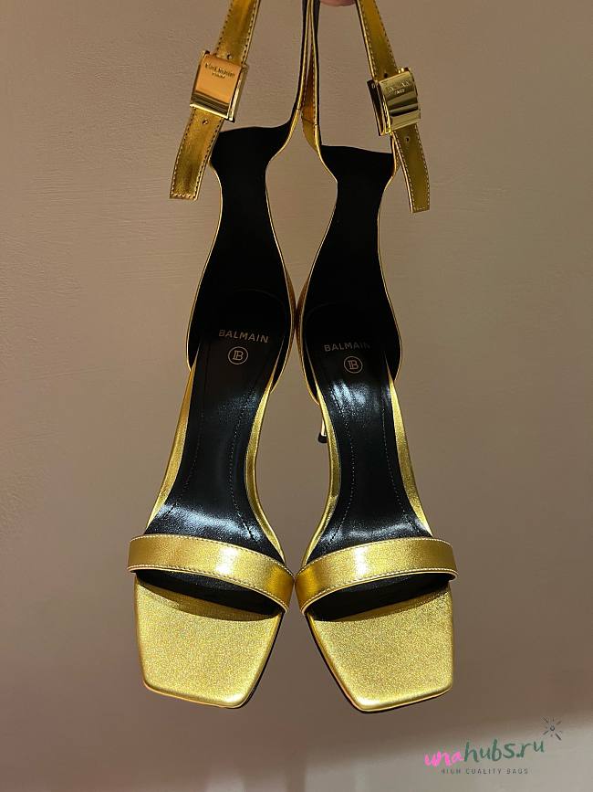 Balmain Suede Chain In Gold Heels - 1