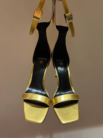 Balmain Suede Chain In Gold Heels