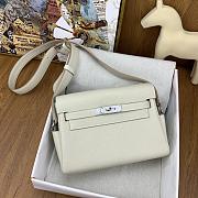 Hermes messenger 25 white togo silver hardware bag - 3