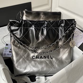 Chanel black ombre leather gold hardware large/ small bag