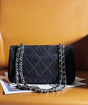 Chanel 23 tweed sequin black leather 25cm bag - 3