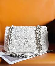 Chanel 23 tweed sequin white leather 25cm bag - 5