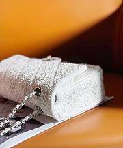 Chanel 23 tweed sequin white leather 25cm bag - 3