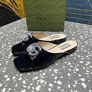 Gucci Double G Patent Leather Sandals - 5