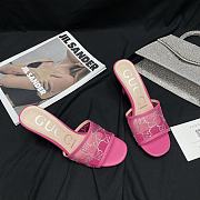 Gucci GG pink embellished mesh mules - 6