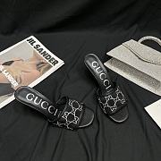 Gucci GG black embellished mesh mules - 5