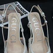 Gucci GG white embellished mesh heels  - 4