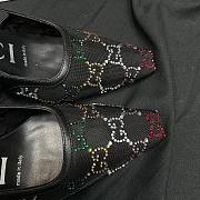 Gucci GG black embellished mesh heels - 3