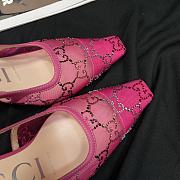 Gucci GG pink embellished mesh heels - 2