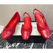 Chanel SS2020 red tweed slingback heels - 1