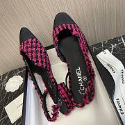 Chanel SS2020 pink tweed slingback heels - 4