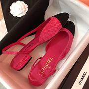 Chanel SS2020 pink black tweed slingback heels - 2