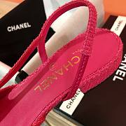 Chanel SS2020 pink black tweed slingback heels - 3