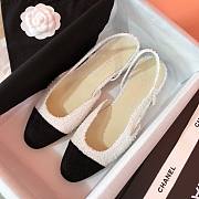 Chanel SS2020 white black slingback heels - 5