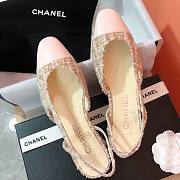 Chanel SS2020 white beige tweed slingback heels - 4