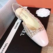 Chanel SS2020 white beige tweed slingback heels - 3