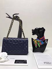 Chanel 1112 Navy Blue 25cm Lambskin Leather Flap Bag - 2