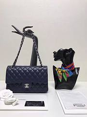 Chanel 1112 Navy Blue 25cm Lambskin Leather Flap Bag - 3