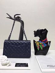 Chanel 1112 Navy Blue 25cm Lambskin Leather Flap Bag - 6