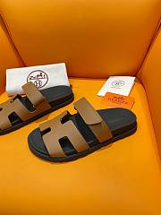 Hermes Chypre Brown leather sandal - 3