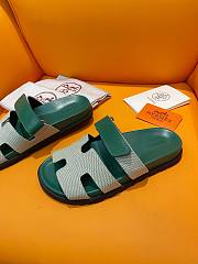 Hermes Chypre green leather sandal - 6