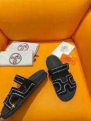 Hermes Chypre black leather sandal - 5