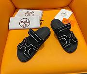 Hermes Chypre black leather sandal - 1