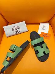 Hermes Chypre green leather sandal 02 - 6