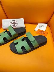 Hermes Chypre green leather sandal 02 - 4