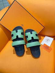 Hermes Chypre green leather sandal 02 - 3