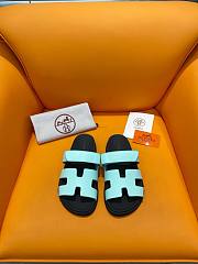 Hermes Chypre blue neon leather sandal - 2