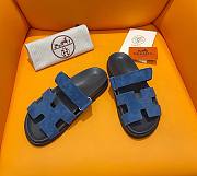 Hermes Chypre blue suede sandal - 2