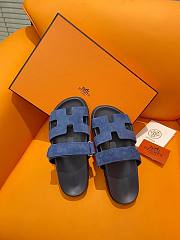 Hermes Chypre blue suede sandal - 4