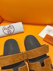 Hermes Chypre brown suede sandal 02 - 5