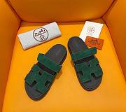 Hermes Chypre green suede sandal - 1