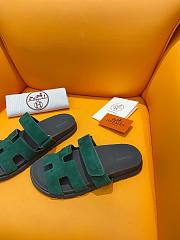 Hermes Chypre green suede sandal - 5