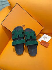 Hermes Chypre green suede sandal - 4