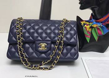 Chanel 1112 Navy Blue 25cm Lambskin Leather Flap Bag