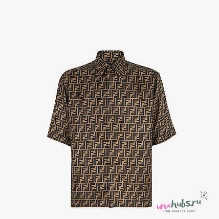 Fendi Silk Plain Short Sleeves Shirt  - 1