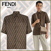 Fendi Silk Plain Short Sleeves Shirt  - 2