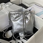 Chanel 22 mini all silver tote bag AS3980 - 4