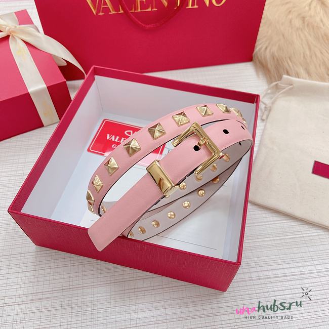 Valentino studs pink belt 2cm - 1