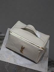 YSL white gaby leather makup case - 2