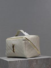 YSL white gaby leather makup case - 3